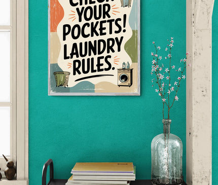 affiche règles de la buanderie vintage copie