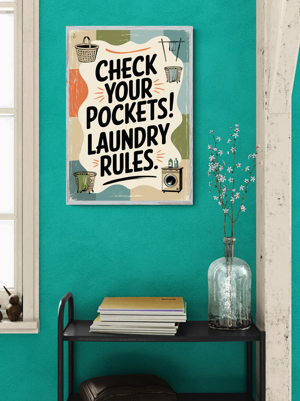 affiche règles de la buanderie vintage copie