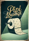 Affiche humoristique Pipi Lounge papier toilette rétro