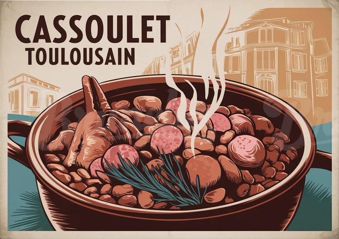 Affiche vintage cassoulet toulousain