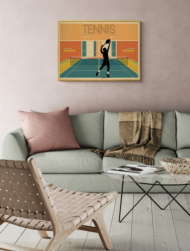 Affiche vintage match de tennis