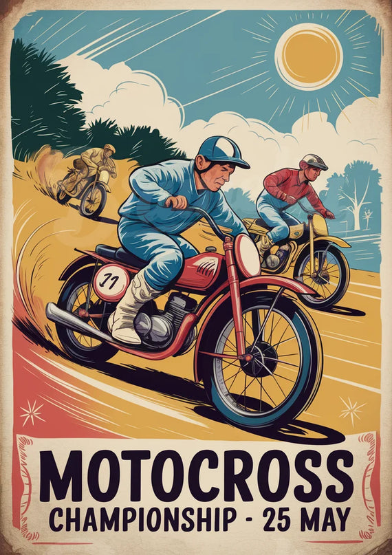 affiche motocross vintage