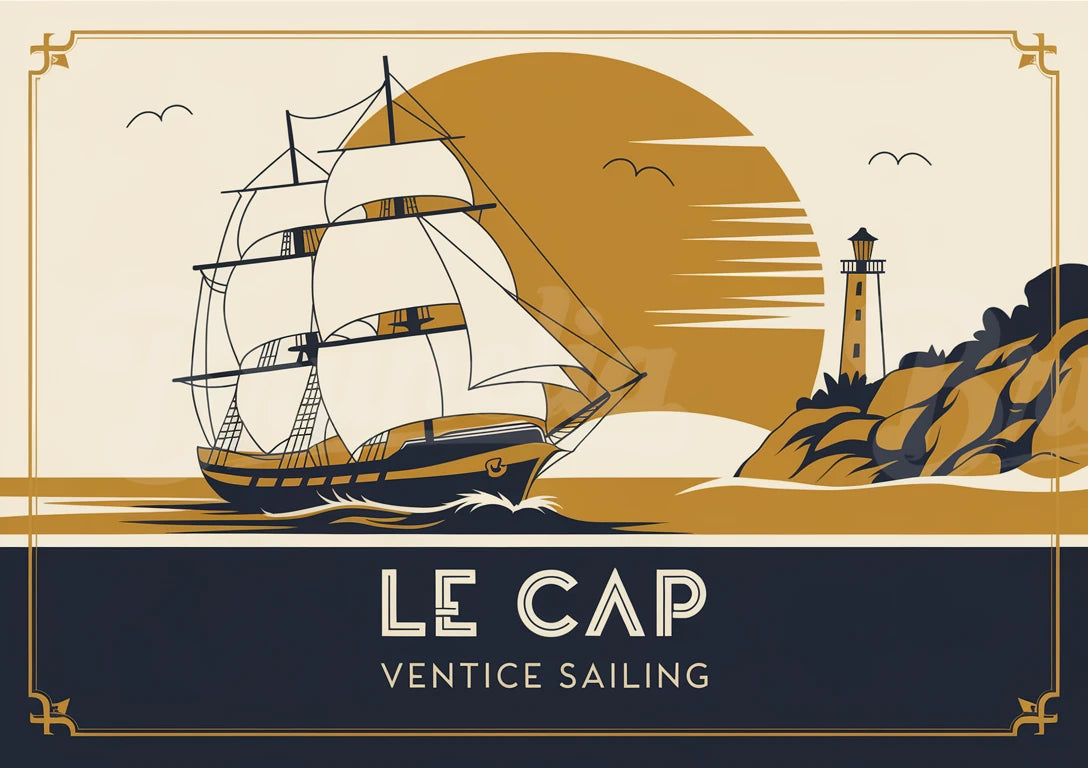 Affiche bateaux anciens rétro Le Cap