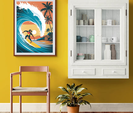 Affiche vintage spot de surf