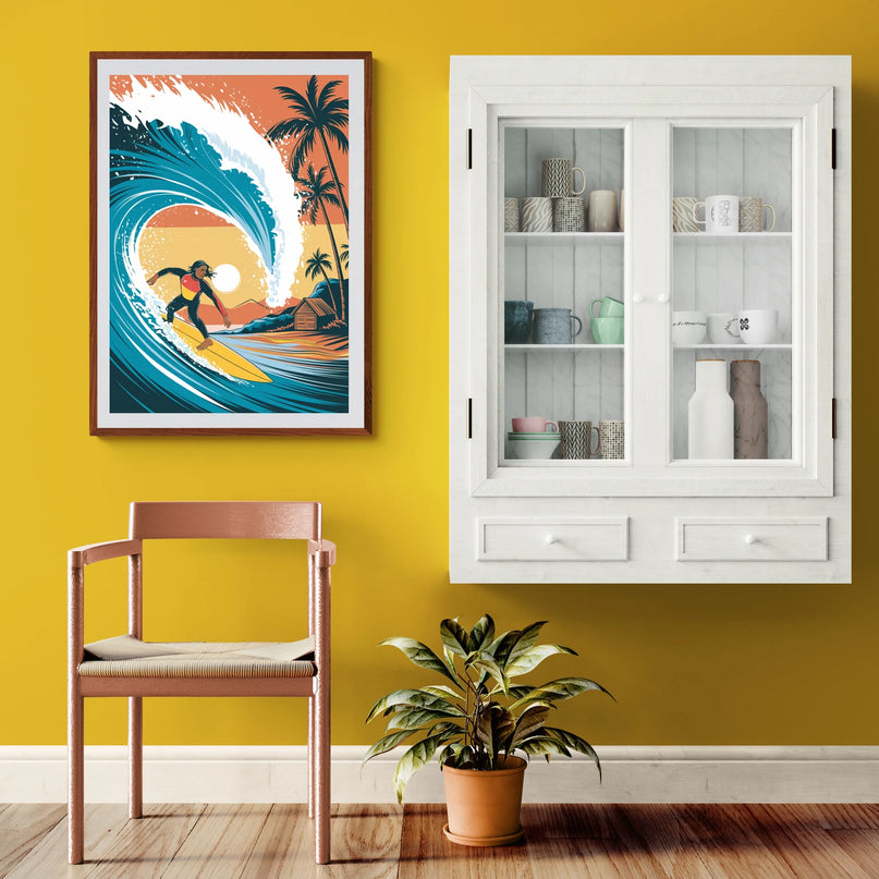 Affiche vintage spot de surf