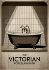 Affiche baignoire victorienne rétro années 1920