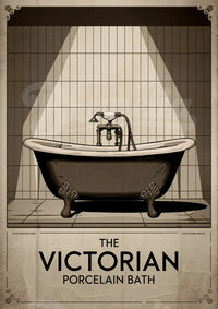 Affiche baignoire victorienne rétro années 1920