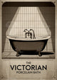 Affiche baignoire victorienne rétro années 1920