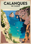 Affiche Calanques de Cassis paysage côtier méditerranéen