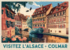Affiche Colmar Alsace maisons colombages canal