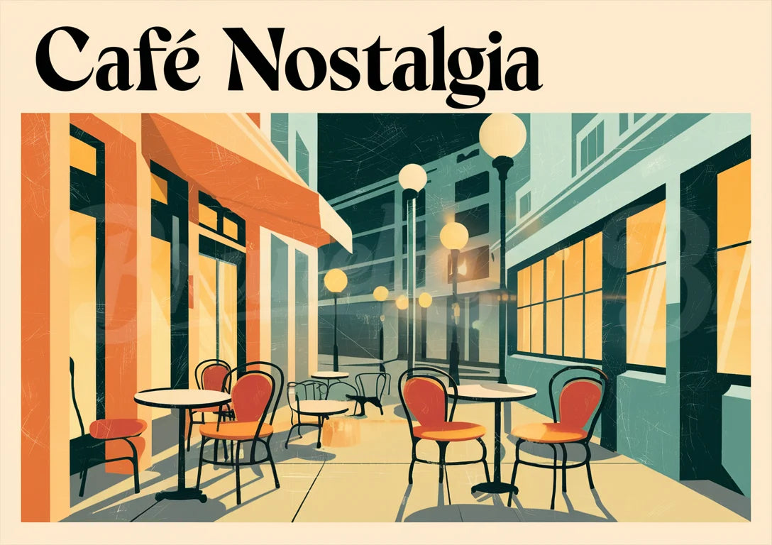 Affiche Nostalgia intérieur parisien années 1930 Café
