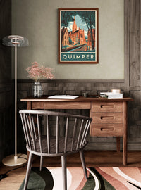 Affiche Quimper architecture bretonne années 1930