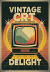 Affiche rétro télévision CRT avec design années 70