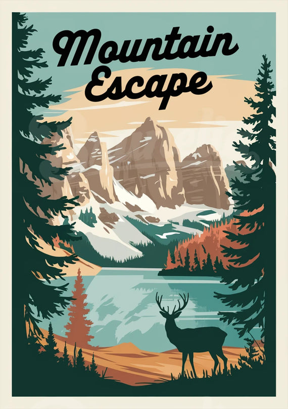 Affiche vintage montagne