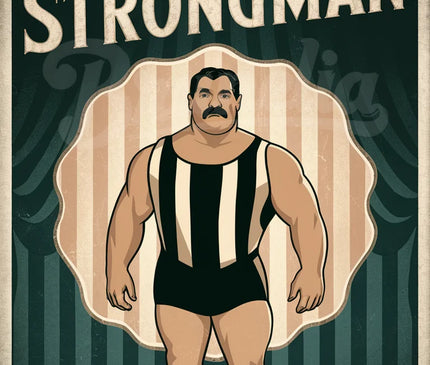 Affiche vintage homme fort de cirque