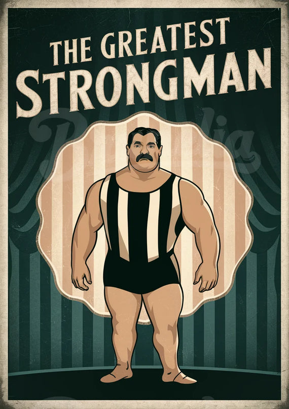Affiche vintage homme fort de cirque