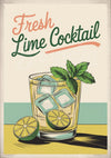 Affiche Fresh Lime Cocktail style rétro années 1950