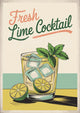 Affiche Fresh Lime Cocktail style rétro années 1950
