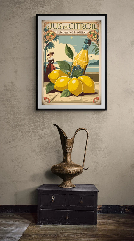 Affiche jus de citron vintage