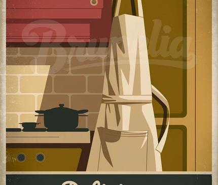 affiche vintage tablier de cuisine 1