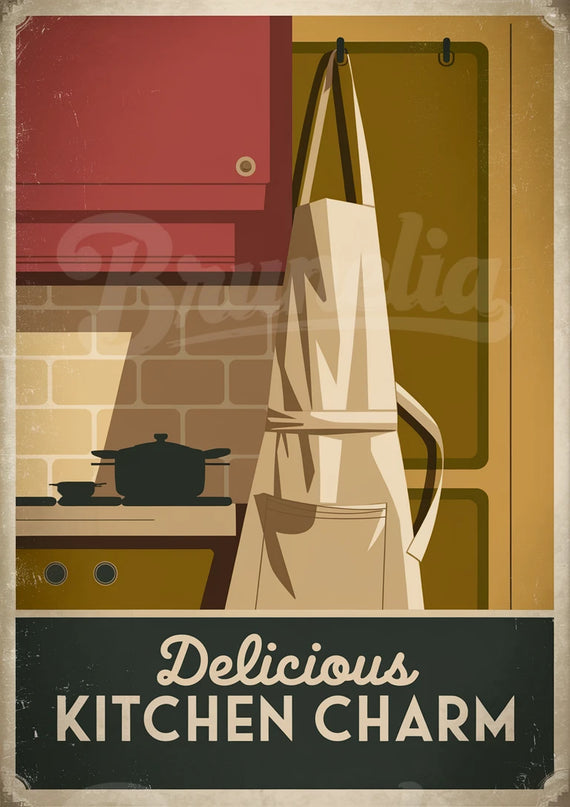 affiche vintage tablier de cuisine 1