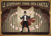 Affiche magicien cartes à jouer Art Déco