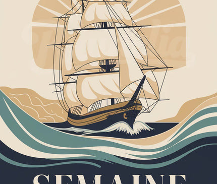 affiche vintage bateau