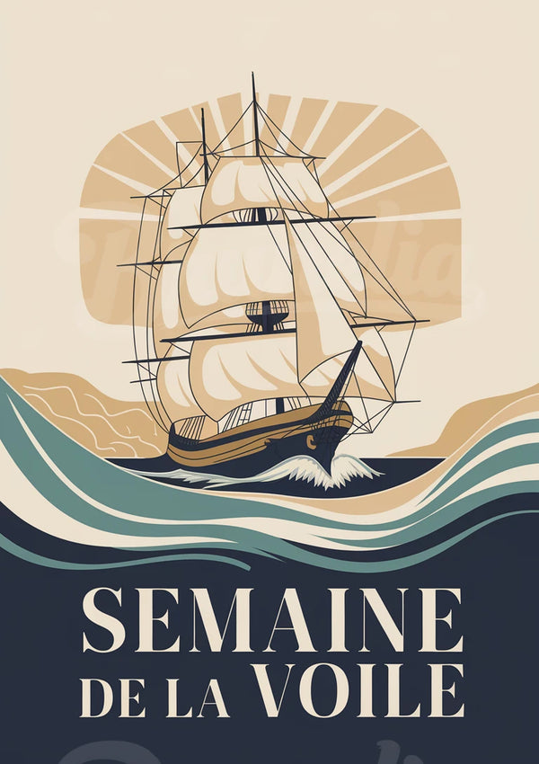 affiche vintage bateau