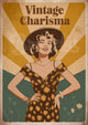 Affiche femme élégante années 1950 style rétro charisma
