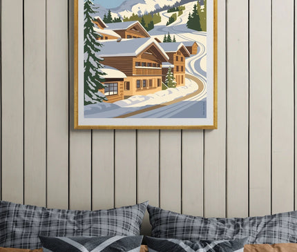 affiche megeve vintage