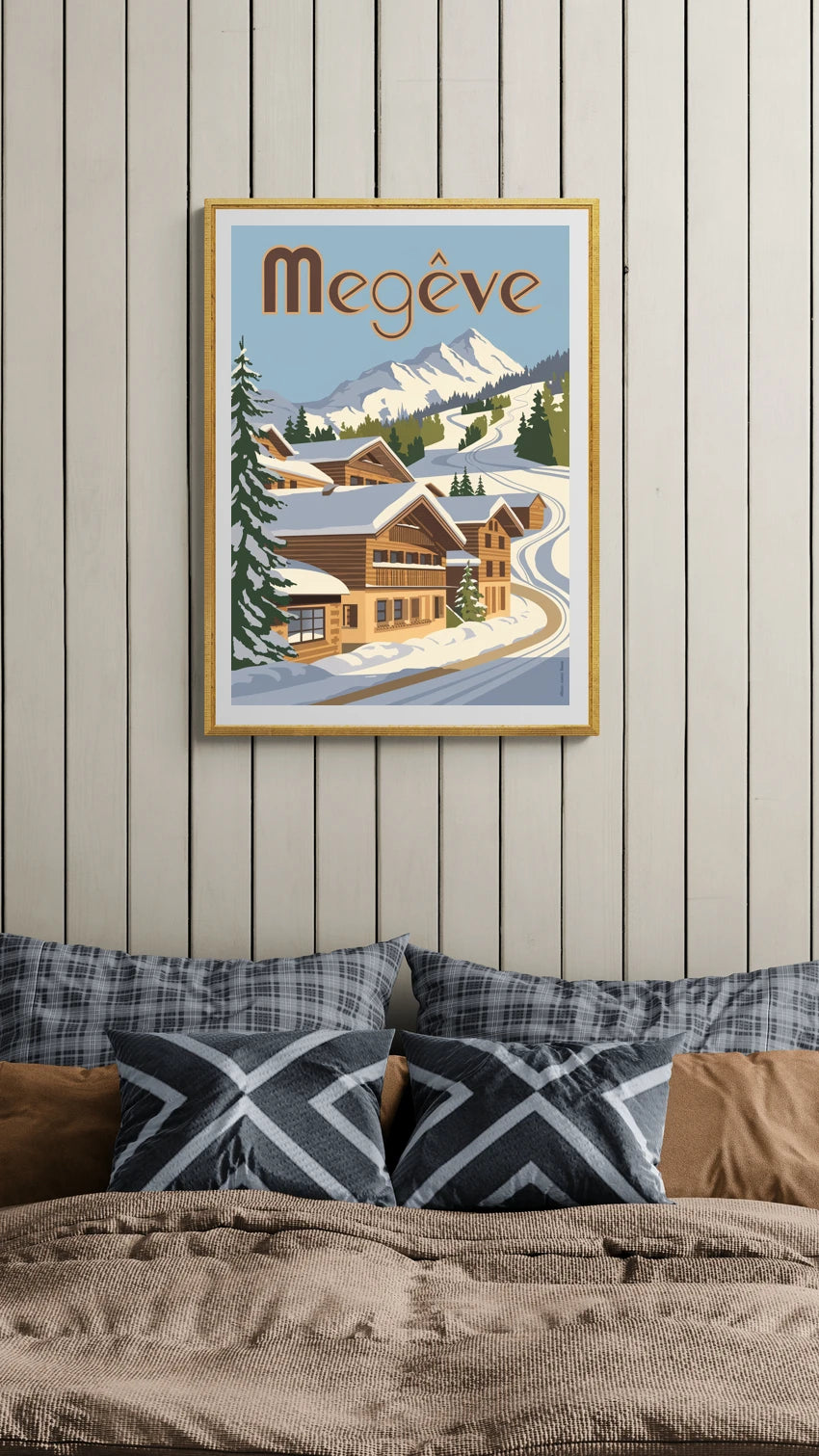 affiche megeve vintage