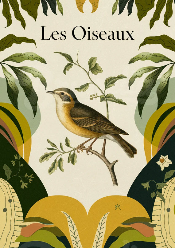 affiche oiseau vintage