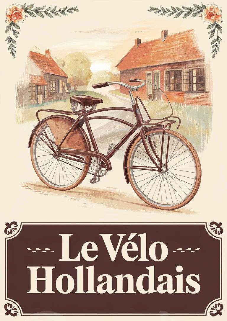 Affiche Vélo Hollandais vintage Publicitaire
