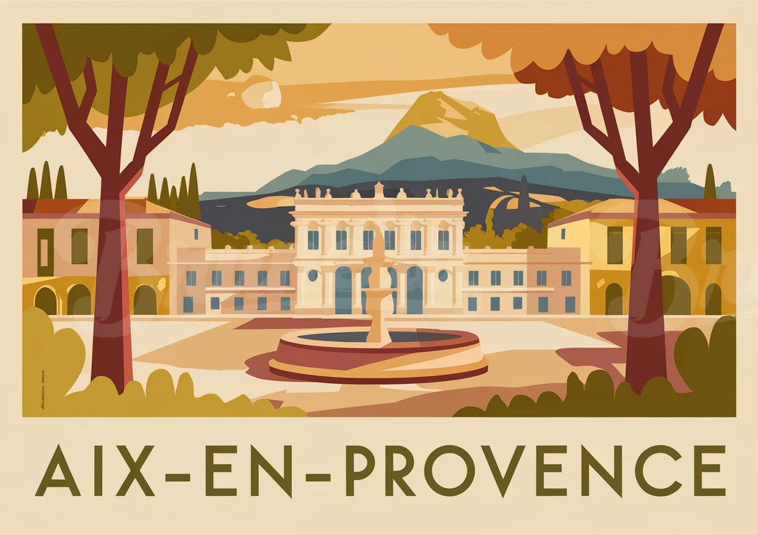 affiche vintage aix-en-provence