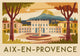Affiche Aix-en-Provence palais et fontaine style Art déco