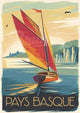 Affiche Voilier Pays Basque côte basque années 30