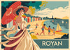 Affiche Royan femme parasol rouge bord de mer