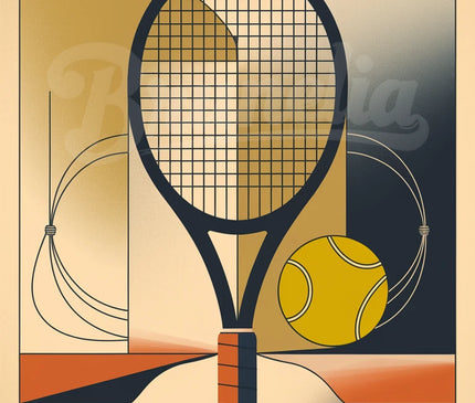 Affiche vintage illustration sportive tennis