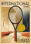 Affiche compétition tennis 1933 style Art déco