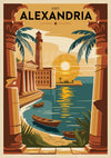 Affiche Alexandrie Égypte style Art Déco années 1930