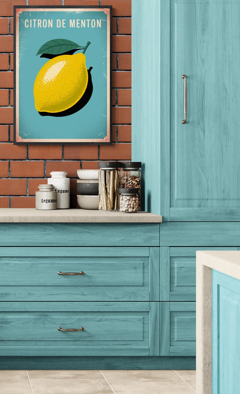 Affiche publicitaire citron vintage