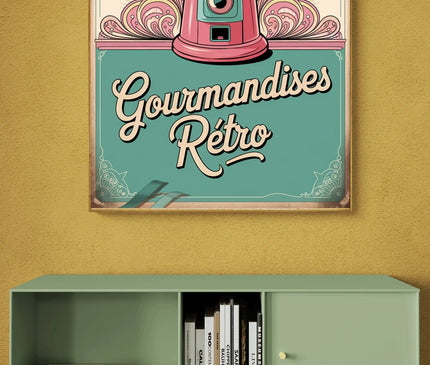 Affiche stand confiserie rétro