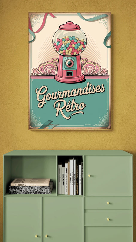 Affiche stand confiserie rétro
