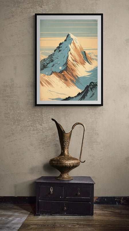 affiche sommet enneigé rétro copie