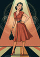 Affiche Années 50 Robe à Pois et Géométrie Art Déco Vintage Femme
