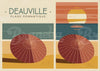 Affiche Deauville parasol plage romantique années 30