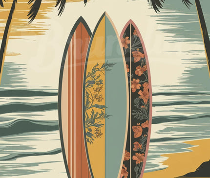 Affiche vintage shortboard rétro