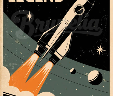 Affiche vintage fusée rétro