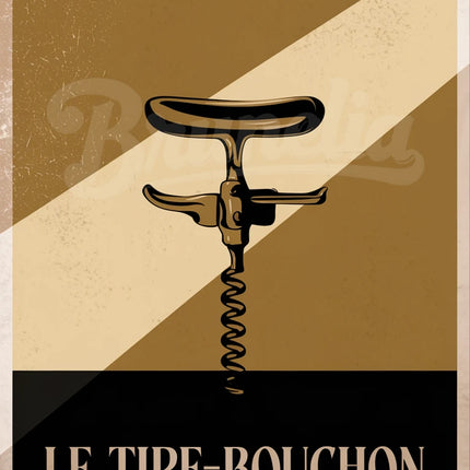 Affiche vintage tire-bouchon ancien
