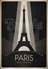 Affiche rétro tour Eiffel silhouette Art déco